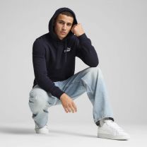PUMA Men's Essentials Small Logo Fleece Hoodie, New Navy AH25, XX-Large Big