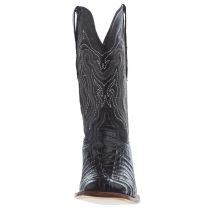 Tanner Mark Boots Men's Black Caiman Tail Print 12in Black Top Black 9