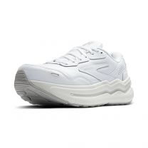 Brooks Women’s Ghost Max Suede/Leather Neutral Running & Walking Shoe - White/White - 9