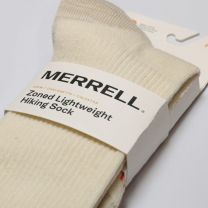 Merrell Unisex Zoned Lightweight Hiking Crew Sock 1 pair per pack, White,5-9.5 Women's /5-8.5 Men's