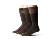 Merrell Unisex Merino Wool Work Crew Sock - Midweight Cushioned Comfort 3 pair per pack, Brown,13-15 Men's