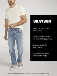 Silver Jeans Co. Men's Grayson Classic Fit Straight Leg Jeans, Dark Wash, 32W x 34L