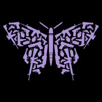 Grunt Style 2A Butterfly Women's Slim Fit T-Shirt (Black, XXLarge)