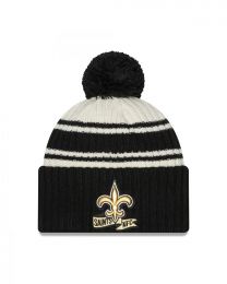New Era New Orleans Saints NFL 2022 Sideline Sport Knit Chrome White Black Beanie - One-Size
