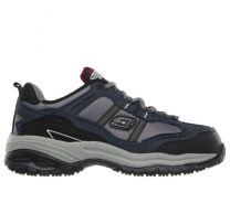 SKECHERS WORK Men's Relaxed Fit Soft Stride Grinnel Composite Toe Work Shoe Navy/Grey - 77013-NVGY