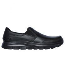 SKECHERS WORK Men's Relaxed Fit: Flex Advantage SR - Bronwood Soft Toe Slip Resistant Work Shoe Black - 77071-BLK