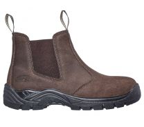 SKECHERS WORK Men's Tapter Steel Toe Chelsea Work Boot Brown - 77537-BRS