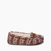 MINNETONKA Women's Minookamii Cally Pile Lined Moccasin Slipper Cream Minookamii - 44113-CMI