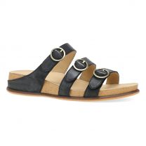 Dansko Women's Campbell Sandal Black Burnished Nappa Leather - 7802100300