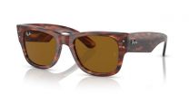 Ray-Ban Unisex Mega Wayfarer Sunglasses Striped Havana Frames with Brown Classic Lenses - RB0840S 51 mm