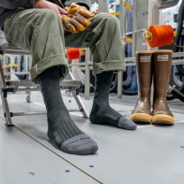 Darn Tough Vermont Stanley K Boot Socks for Men, Gravel, Large - Work Boot Socks, Lightweight with Cushion Men's