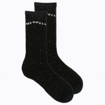 Merrell Men's and Women's Speckled Wool Blend Casual Crew Sock with Moisture Wicking 1 Pair Pack, Black,