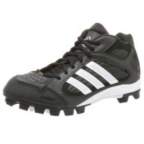 Adidas Men's Triple Star 5 Mid Baseball Cleats Black/White/Metallic Silver - 113133