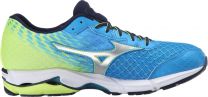 Mizuno Men's Wave Rider 19 2E Running Shoe, Dude Blue/Silver, 13 2E US