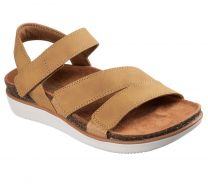 Skechers Women's LIFTED COMFORT flatform sandal, Chestnut 9 M