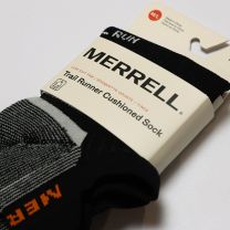 Merrell Unisex Adult Mens And Women's Trail Running Cushioned - 1 Pair Pack Anti-slip Heel & Arch Compression Socks, Low Cut Tab - Black White, Small-Medium US