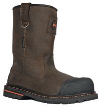 HOSS Men's 10" Cartwright II Soft Toe Waterproof Wellington Work Boot Brown Buffalo Leather - 90216