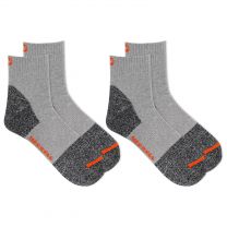 Merrell Unisex Safety Toe Work Ankle Sock - Blister Protection and Breathable Cotton 2 pair per pack, Gray,9.5-12 Women's /