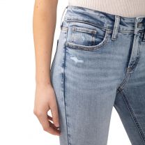 Silver Jeans Co. Women's Suki Mid Rise Curvy Fit Skinny Jeans, Boogie, 26W x 29L