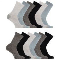 Merrell Midweight Cushion Crew Socks 12 Pair Pack, Gray, S/M