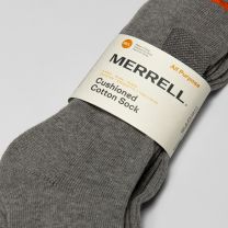 Merrell Unisex Cushioned Cotton Ankle Sock 3 Pair Pack, Gray Heather, S/M