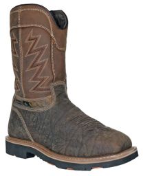 HOSS Men's 10" Fracker Composite Toe Internal Metatarsal Guard PR Waterproof Wellington Work Boot Brown - 94030
