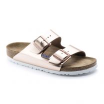 BIRKENSTOCK Women's Arizona Soft Footbed Metallic Copper Leather (regular width) - 0952091