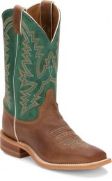 Justin Women's 11" Kenedy Square Toe Western Boot Brown/Green - BRL317