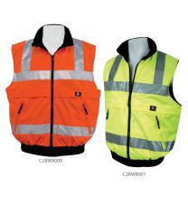 3A SAFETY Unisex Hi-Viz Reversible Insulated Vest Orange - C2BW8001