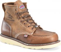 CAROLINA Men's 6" Roughout USA Union Built Steel Toe Work Boot Walnut Vamp/Camel Roughout Quarter - CA7568