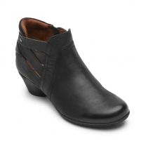 Cobb Hill Women's Laurel Woven Boot Black Leather  - CJ0126