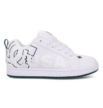 DC Shoes Men's Court Graffik Skate Shoe White/Green - DC01661114-WHTGRN