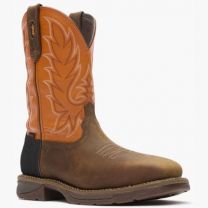 DURANGO WORK Men’s 11” Workin' Rebel™ Ventilated with InsulKul™ Steel Toe  Work Boot Coffee and Monarch Orange - DDB0497