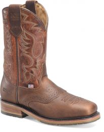 Double-H Men's 11" Union Built EH Steel Toe Roper Boot Walnut/Dark Beige - DH4668