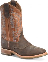 Double-H Boots Men's 11" Fernandez Soft Toe EH Western USA Union Built Work Boot Almond/Camel - DH4669