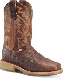 Double-H Boots Men's 11" Bridger Steel Toe EH Pull-On USA Union Made Work Boot Cognac/Dark Beige - DH4670