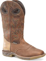 Double-H Boots Men's 13” Malign Soft Toe EH Waterproof Non-Metallic Roper Work Boot Medium Brown - DH5378