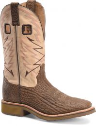 Double-H Boots Men's 12" Clawson Wide Square Soft Toe Roper Work Boot Brown/Cream - DH7013