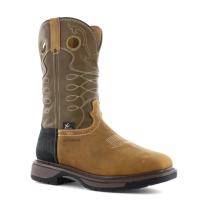 FRYE Supply Men’s 10" Safety-Crafted Steel Toe Internal Metatarsal Guard Waterproof Western Work Boot Brown - FR40104