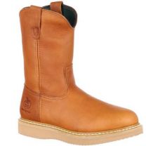 GEORGIA BOOT Men's 10" Wedge Wellington Soft Toe Work Boot Barracuda Gold - G5153