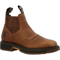 GEORGIA BOOT Men's 6" Carbo-Tec LT Waterproof Chelsea Work Boot Brown - GB00434