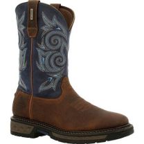 GEORGIA BOOT Men's 11" Carbo-Tec LT Soft Toe Waterproof Pull-On Work Boot Brown/Navy - GB00435