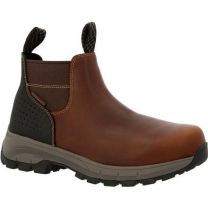 GEORGIA BOOT Men's 5" Eagle Trail Soft Toe Waterproof Chelsea Work Boot Brown - GB00478