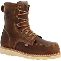 GEORGIA BOOT Men's 8" USA Wedge Soft Toe Waterproof Work Boot Brown - GB00532