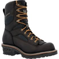 GEORGIA BOOT Men's 9" LTX Logger Nano Composite Toe Waterproof Work Boot Black - GB00619