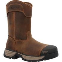 GEORGIA BOOT Men's 10" Durablend Edge Alloy Toe Waterproof Pull On Work Boot Brown - GB00664