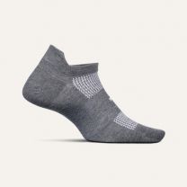 Feetures Unisex High Performance Max Cushion No Show Tab Socks Heather Grey - FA50058