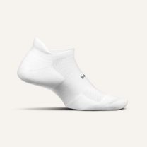 Feetures Unisex High Performance Max Cushion No Show Tab Socks White - FA5000