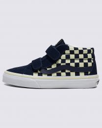 VANS Toddlers' Sk8-Mid Reissue V Shoe Summer Nights Navy/Glow Yellow - VN000CQ0NVY
