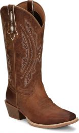 Justin Women's 12" Rein Square Toe Western Boot Waxy Tan - L2962